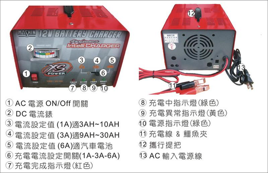 電池麻新12v微電腦全自動汽機車充電器 45802286